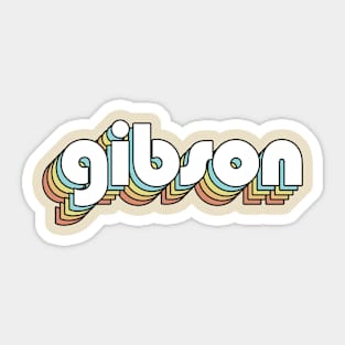 Gibson - Retro Rainbow Typography Faded Style Sticker